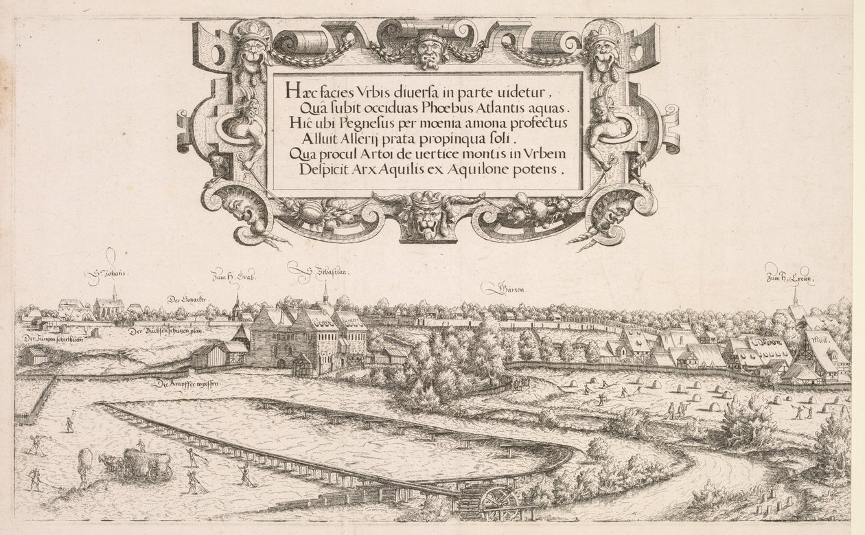 Panoramatický pohled na Norimberk: Levá část, 1552. od Hanns Sebald Lautensack