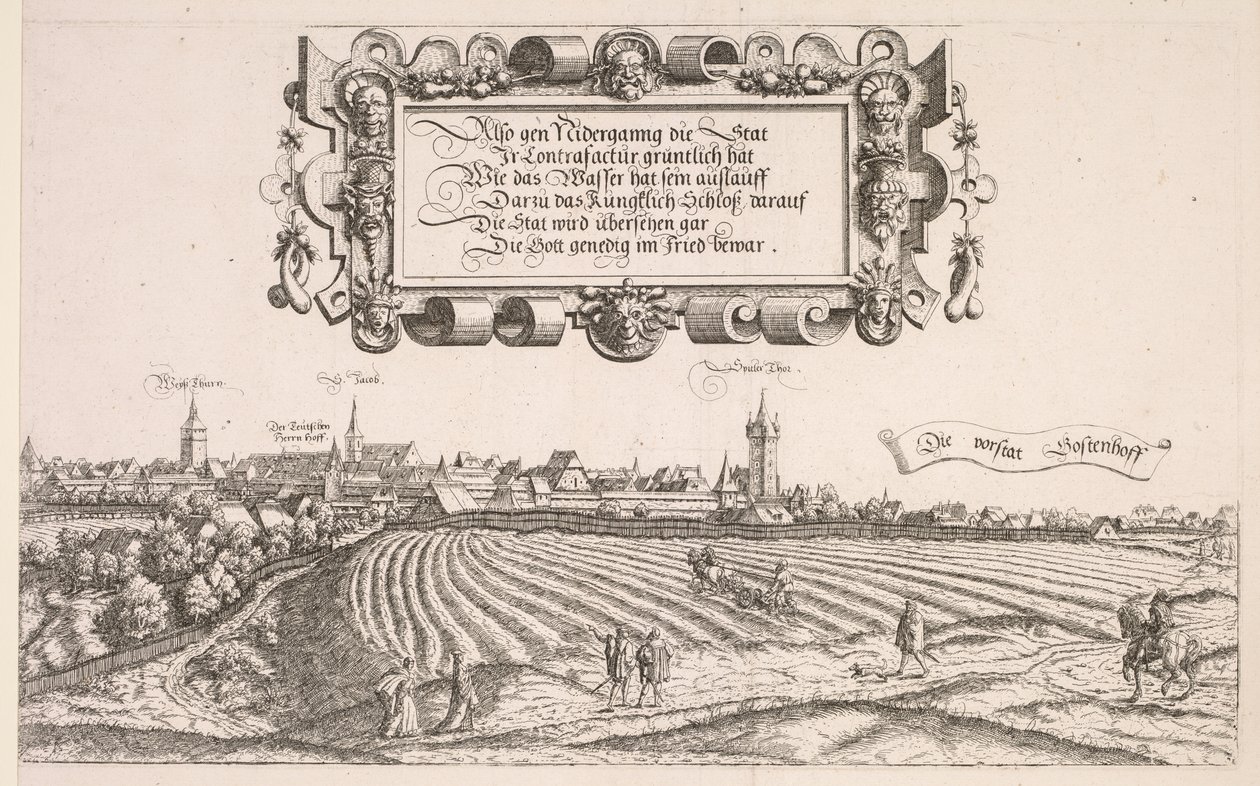 Panoramatický pohled na Norimberk: Pravá část, 1552. od Hanns Sebald Lautensack