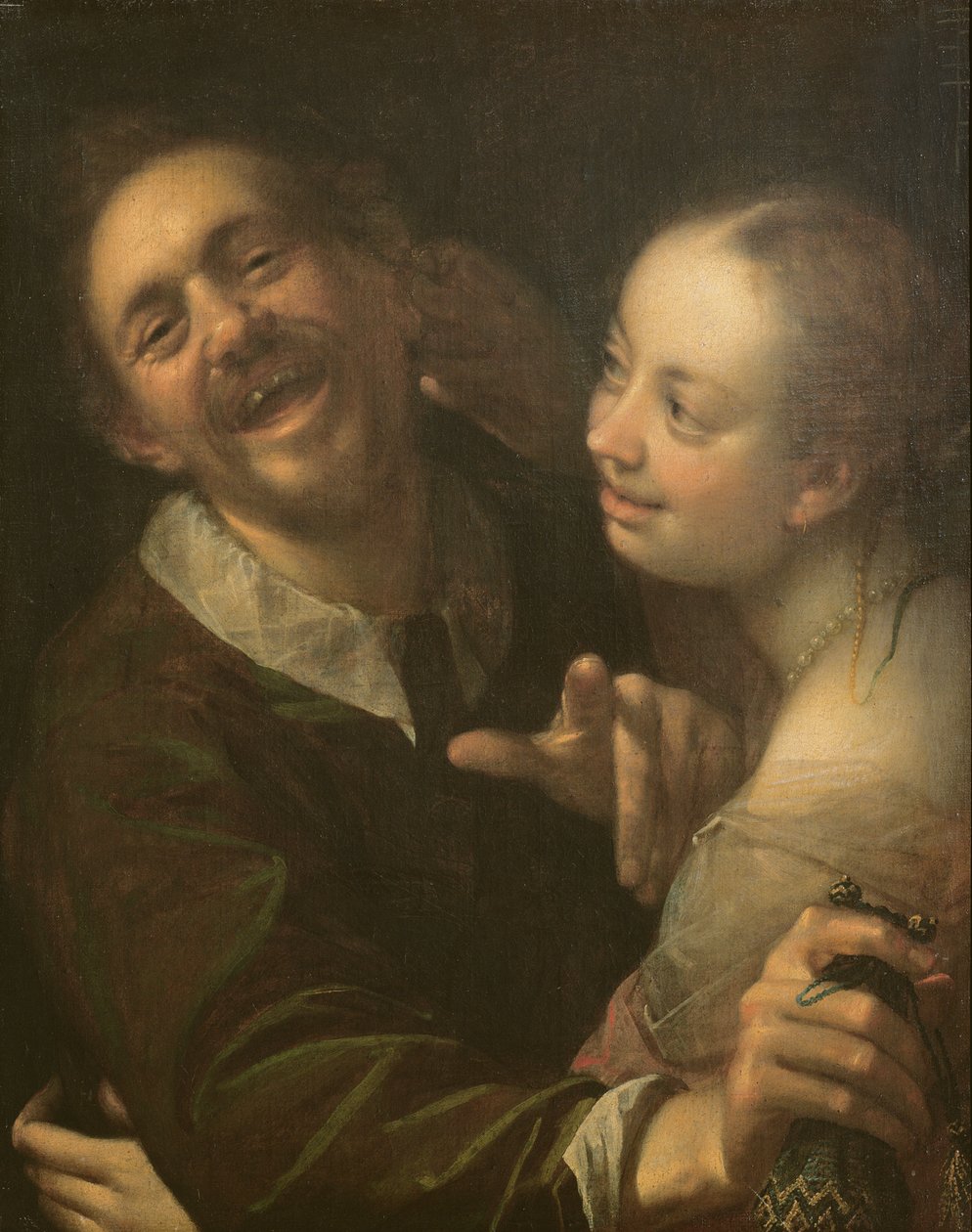 A Laughing Couple, autoportrét umělce s manželkou (Scherzendes Paar), 1596 od Hans von Aachen