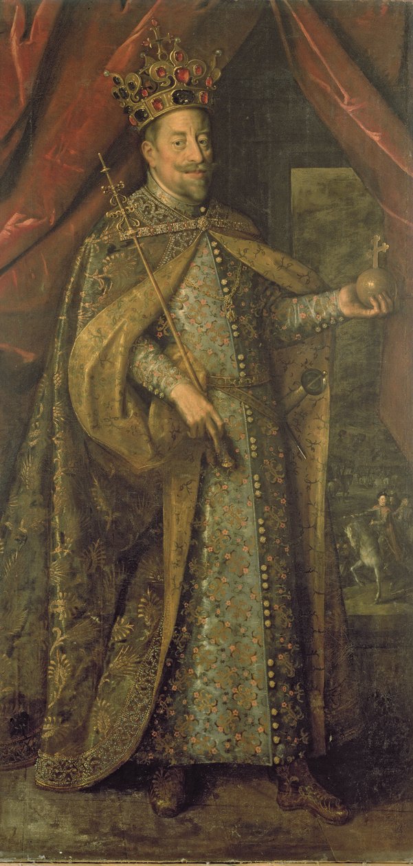 Císař Matyáš Rakouský v českém korunovačním rouchu, kolem roku 1613 od Hans von Aachen