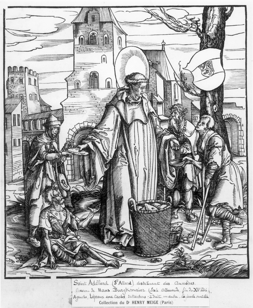 Sv. Adelard (asi 752-827) rozdává almužny od Hans Burgkmair