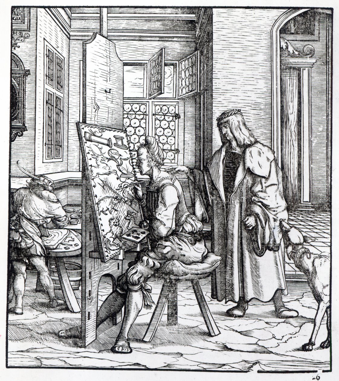 Císař v ateliéru umělce, ilustrace z 