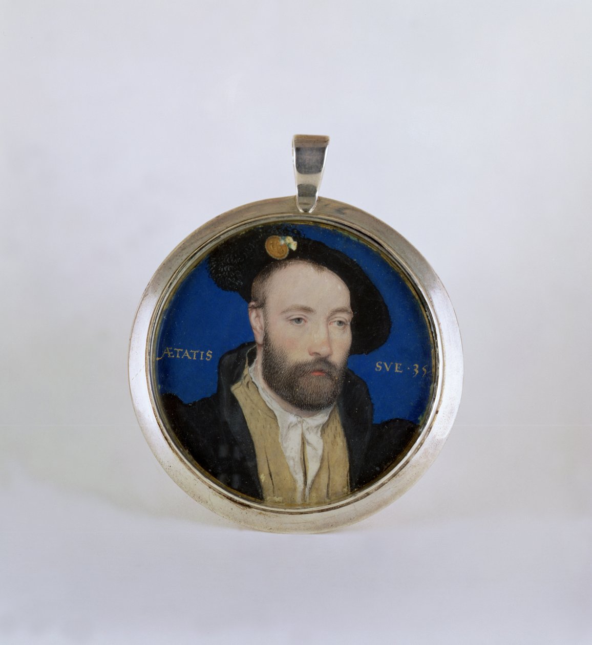 Neznámý muž, 1543 (kvaš na kartě zdobený zlatem) od Hans Holbein der Jüngere