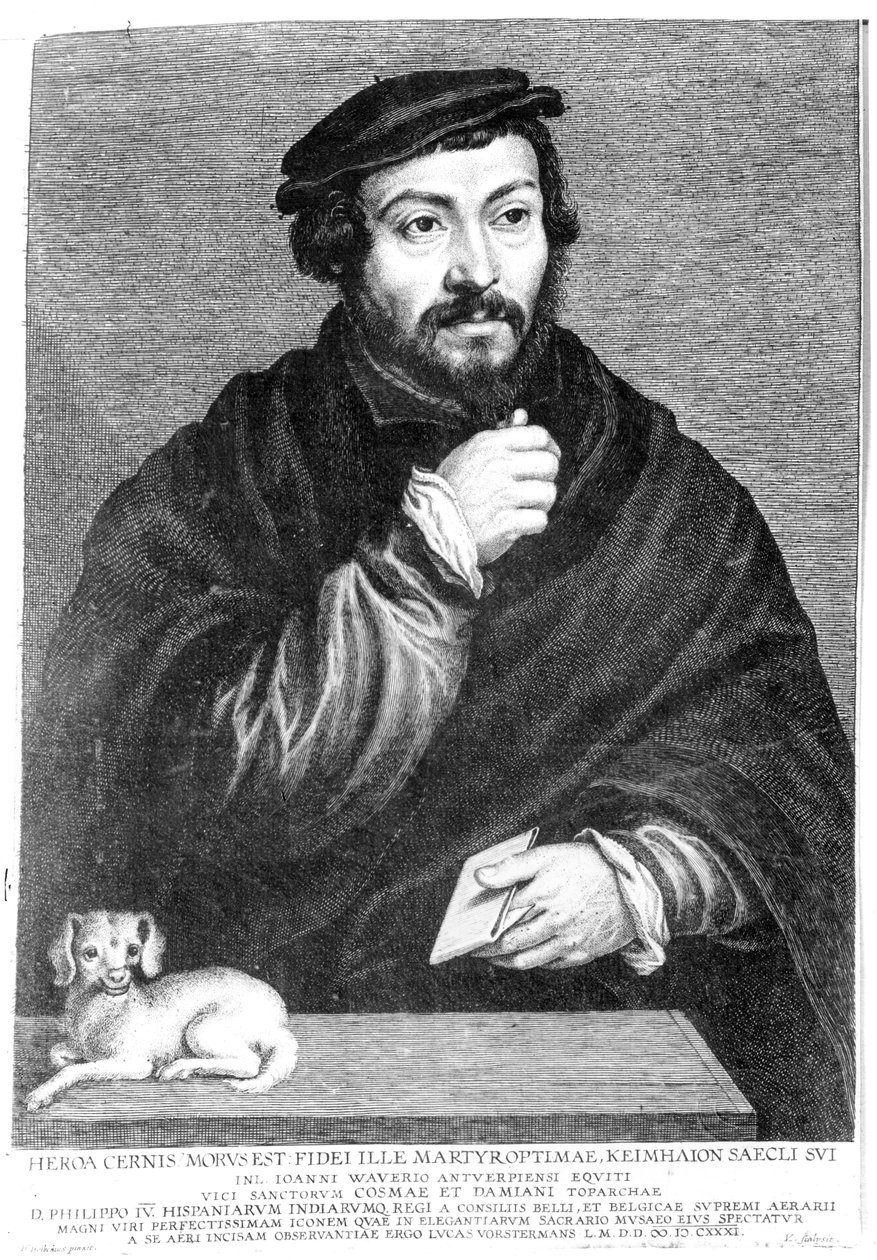 Portrét Sir Thomas More (1478-1535) vyrytý Lucas Vorstermans, 1631 od Hans Holbein der Jüngere