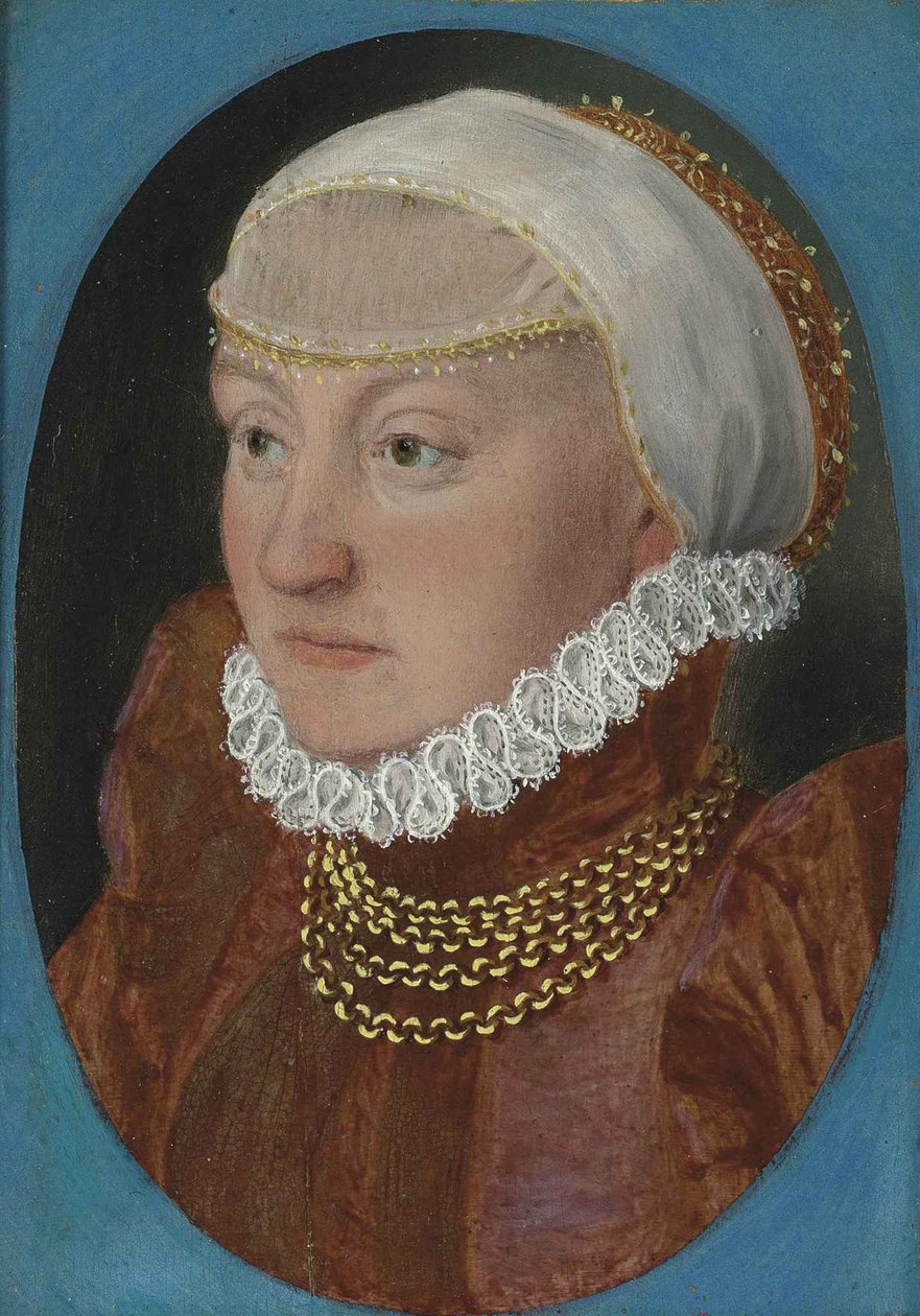 Portrét dámy v červeném od Hans Holbein der Jüngere