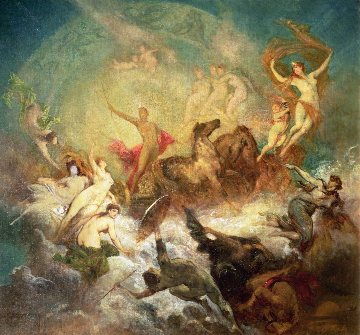 Vítězství světla nad temnotou, 1883-84 od Hans Makart