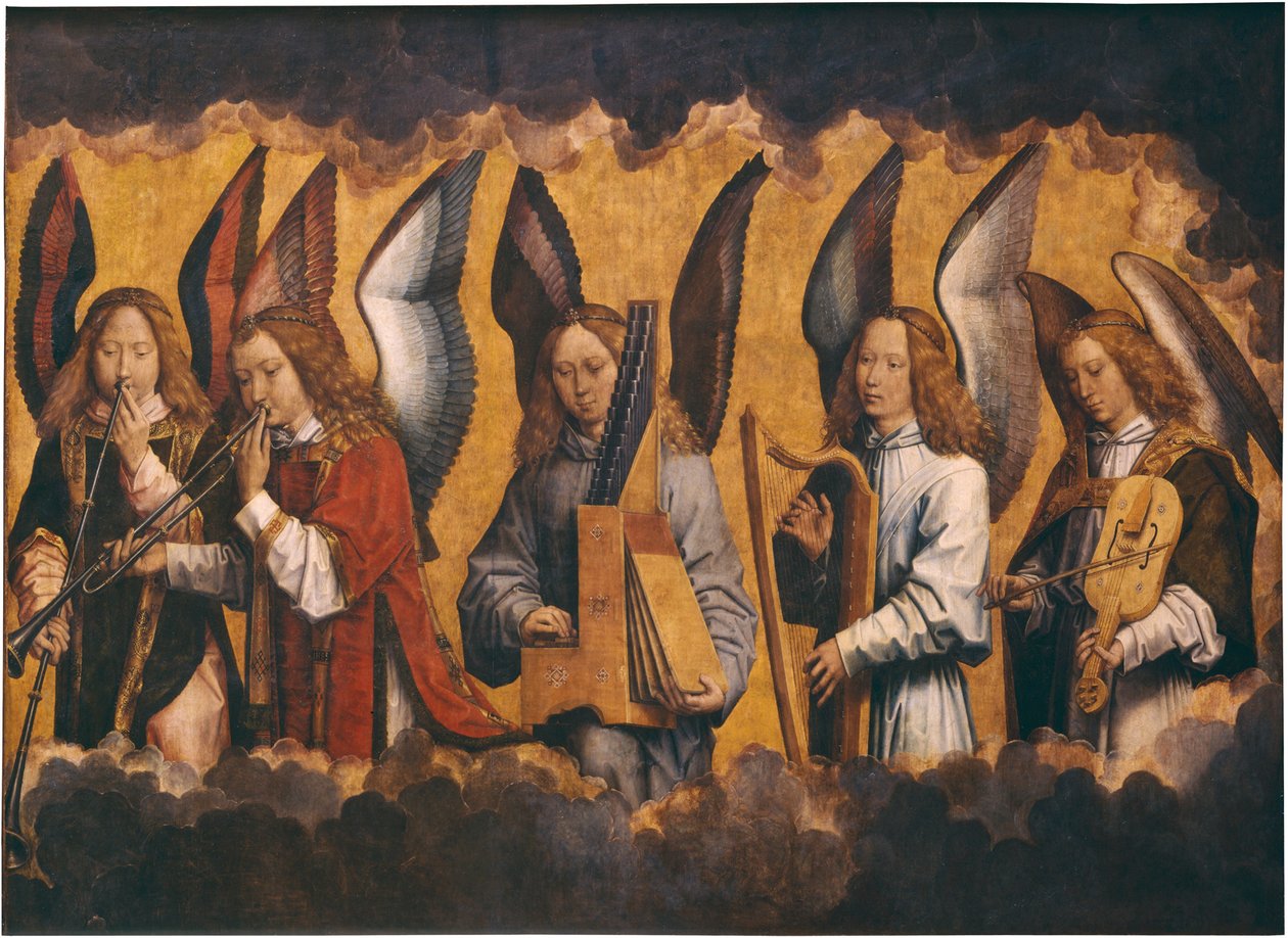Andělé tvořící hudbu od Hans Memling