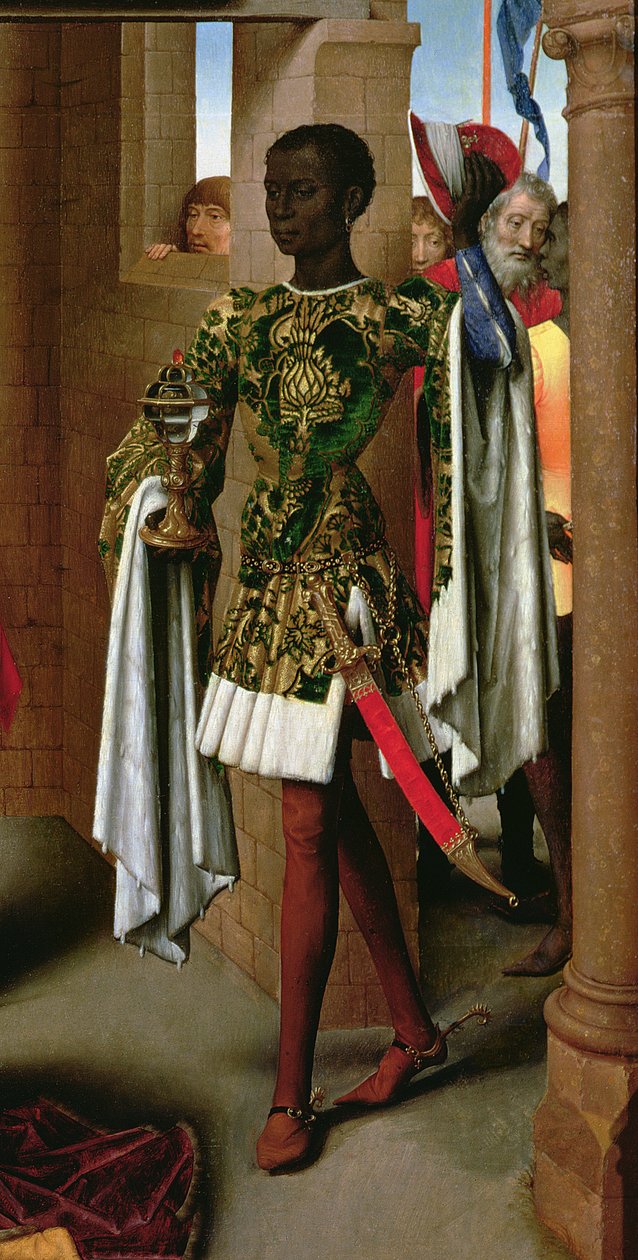 Klanění mudrců, ústřední deska triptychu Klanění mudrců, asi 1470-72 (detail 3430) od Hans Memling
