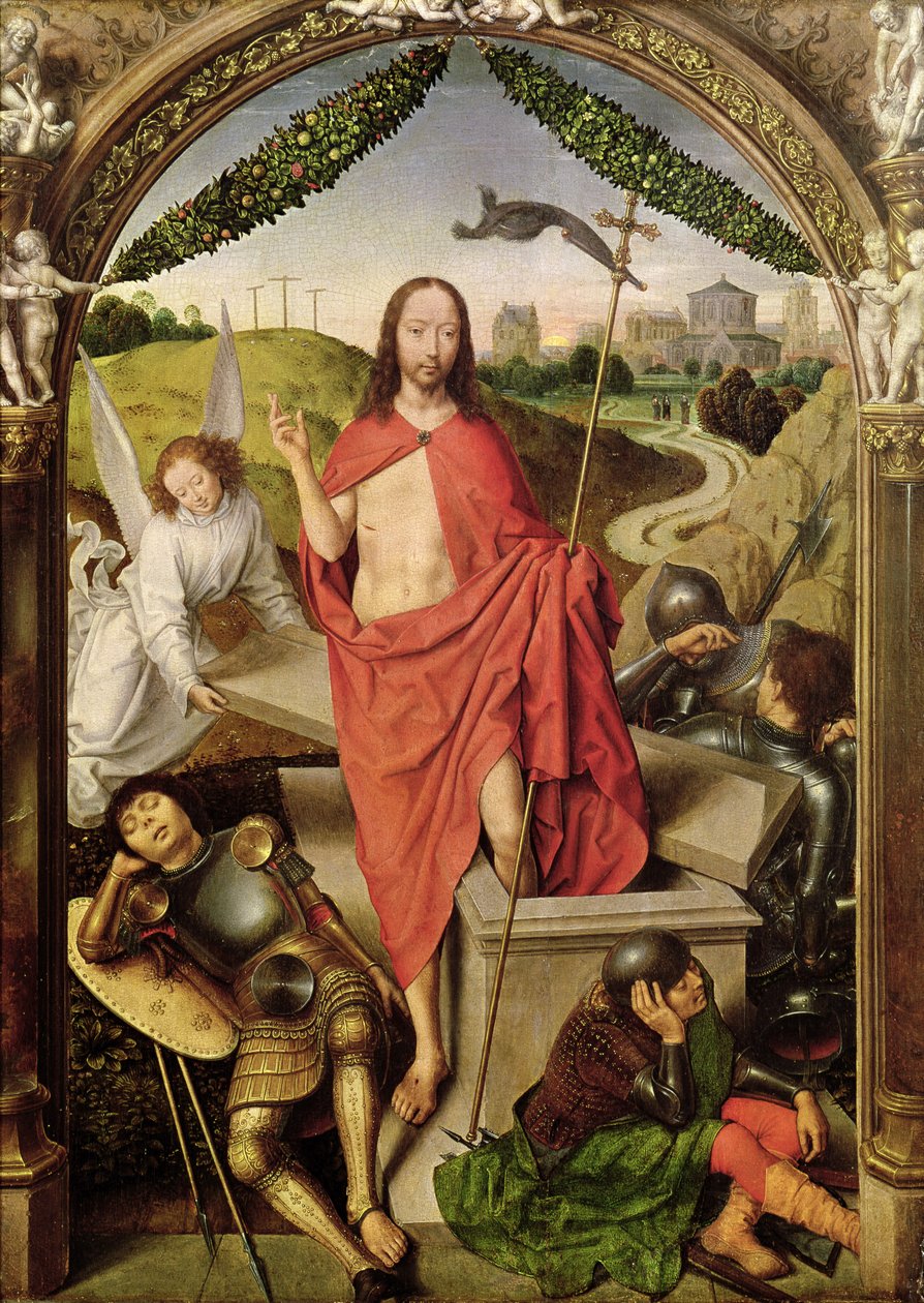 Vzkříšení, centrální panel z Triptychu Vzkříšení, c.1485-90 od Hans Memling