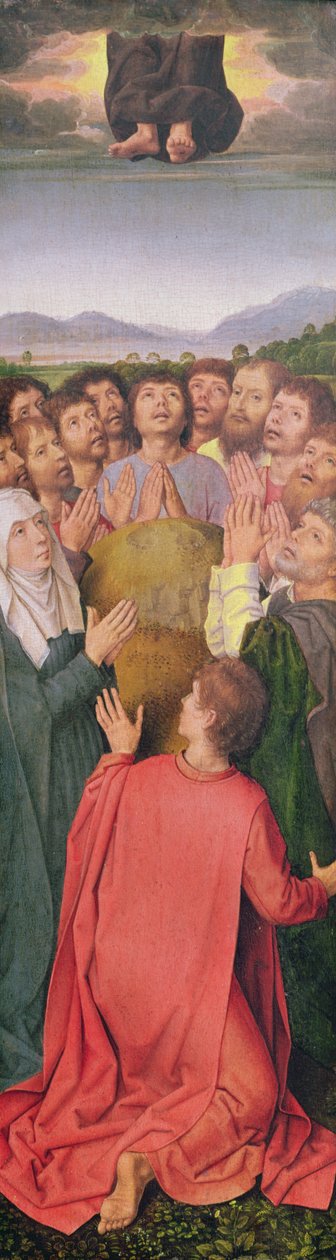 Triptych Vzkříšení, pravý panel: The Ascension, c.1485-90 (olej na dubu) od Hans Memling