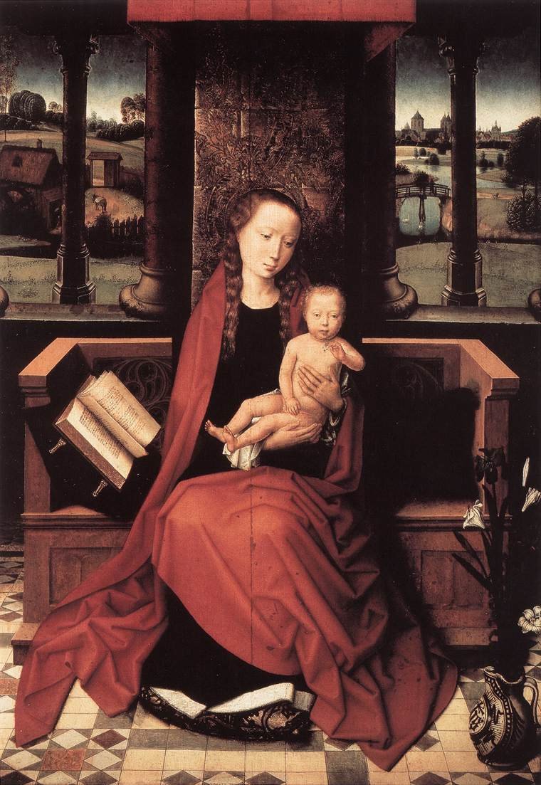 Panna a dítě na trůnu od Hans Memling