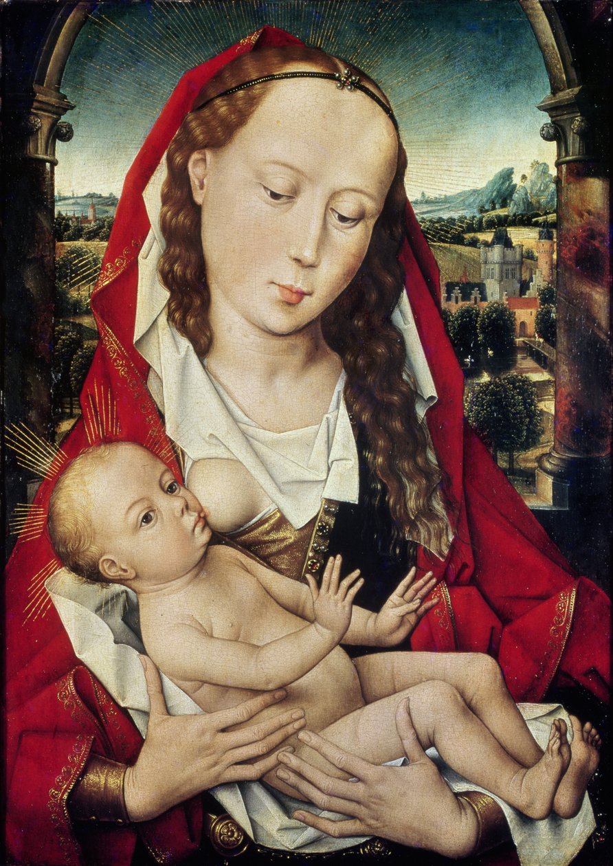 Panna a dítě, kolem 1467-70 od Hans Memling