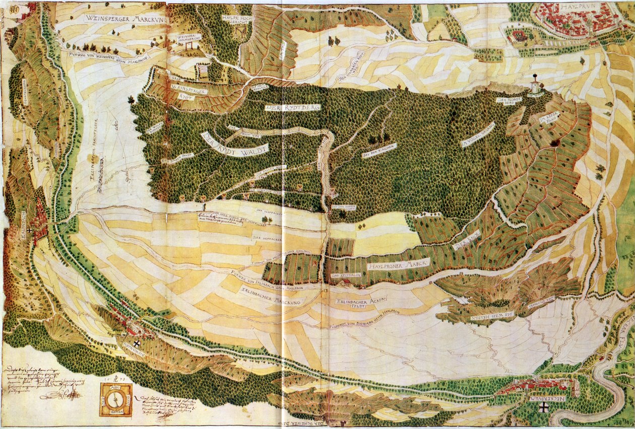 Heilbronn a jeho východní okolí 1578 od Hans Peter Eberlin