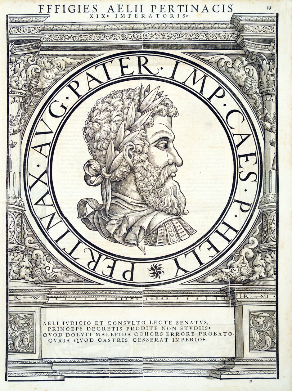 Aelius Pertinax, ilustrace od římských císařů celého Východu a Západu od Hans Rudolf Manuel Deutsch