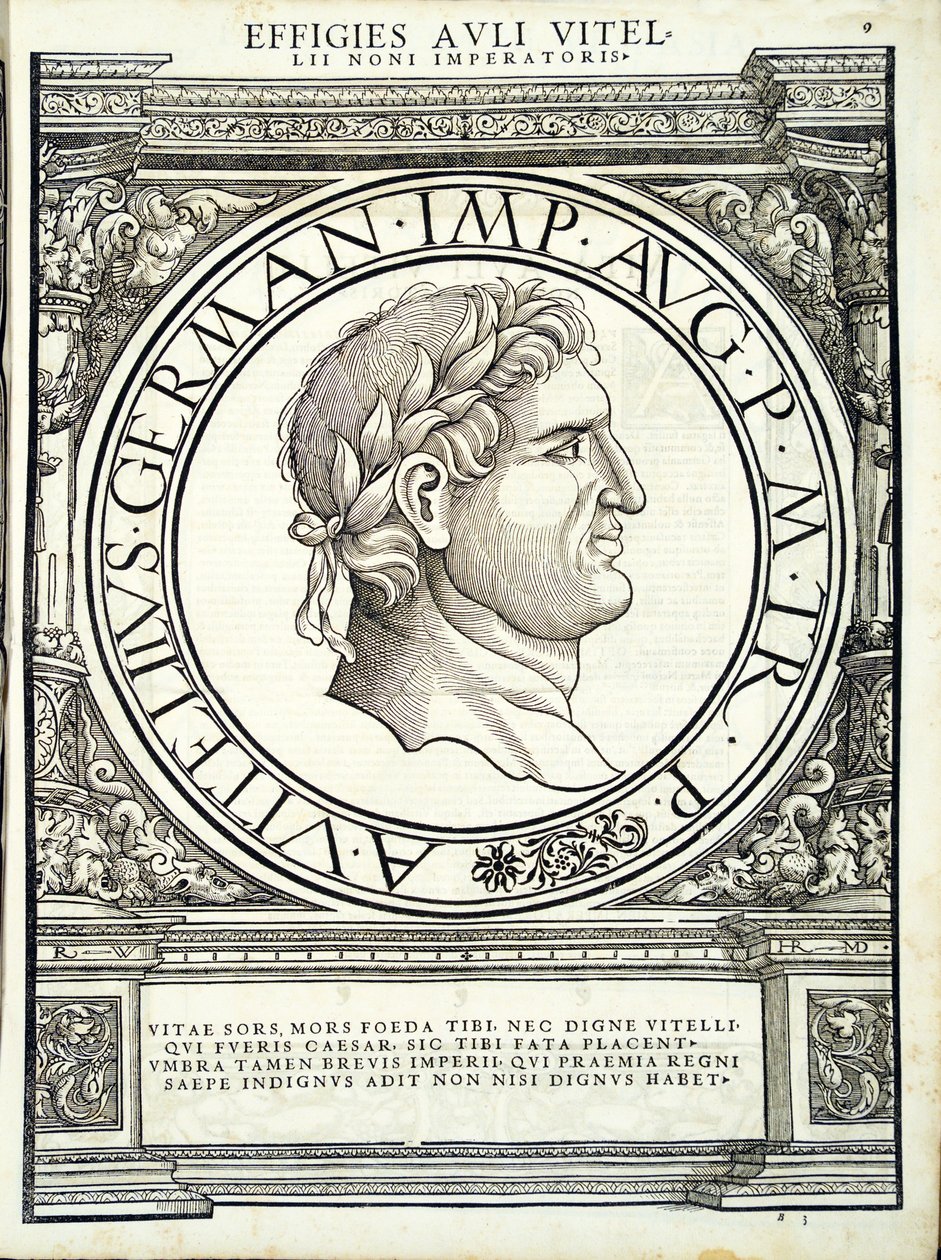 Aulus Vitellius, ilustrace z „Římští císaři celého Východu a Západu“ od Hans Rudolf Manuel Deutsch