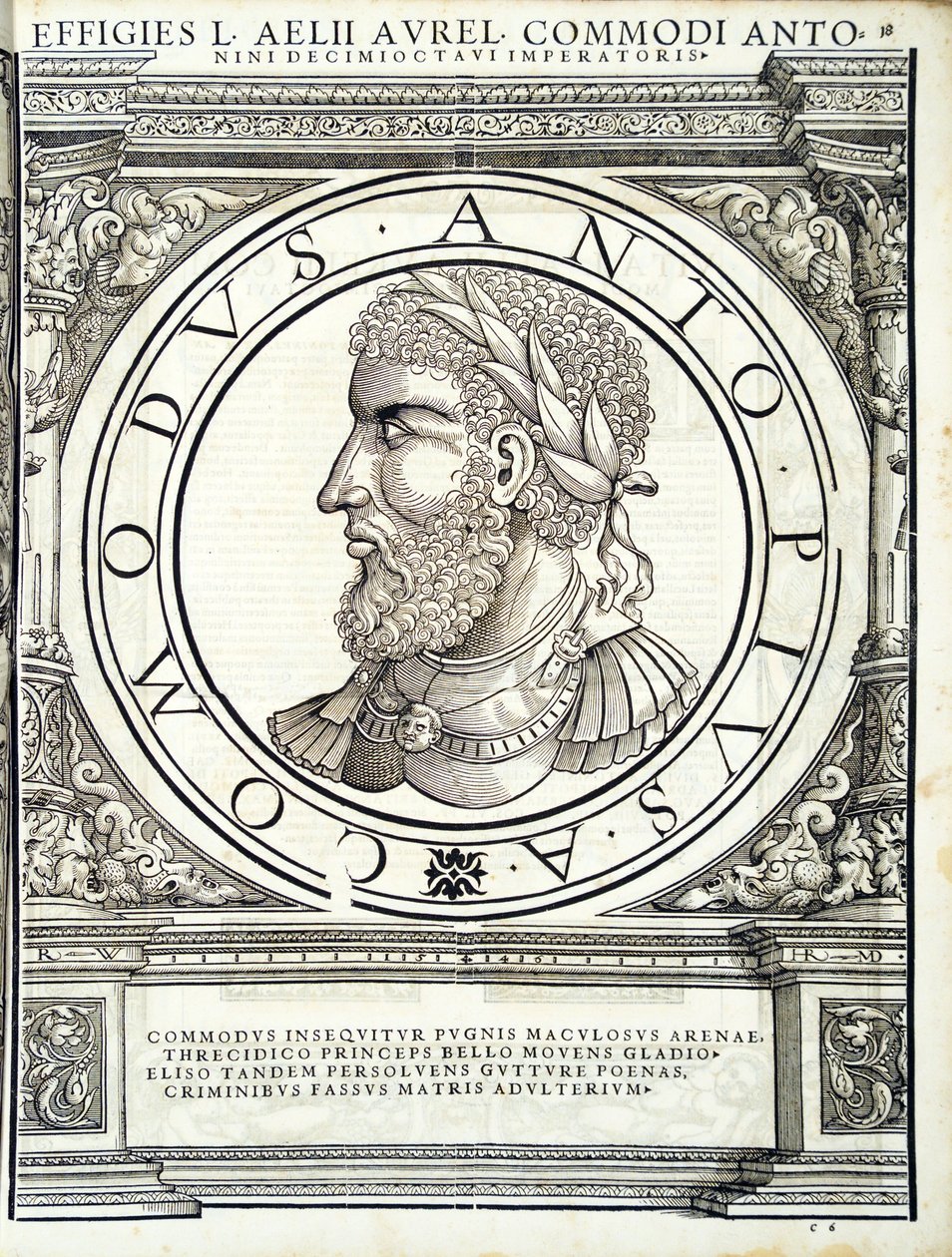 Commodus, ilustrace z „Římští císaři celého Východu a Západu“ od Hans Rudolf Manuel Deutsch