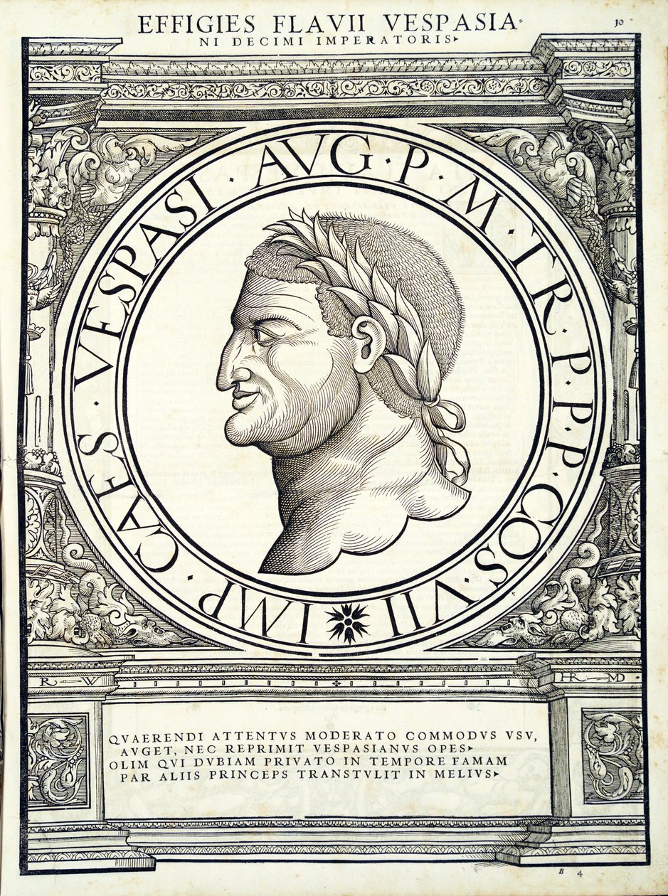 Flavius ​​​​Vespasianus, ilustrace od římských císařů všech východních a západních oblastí od Hans Rudolf Manuel Deutsch