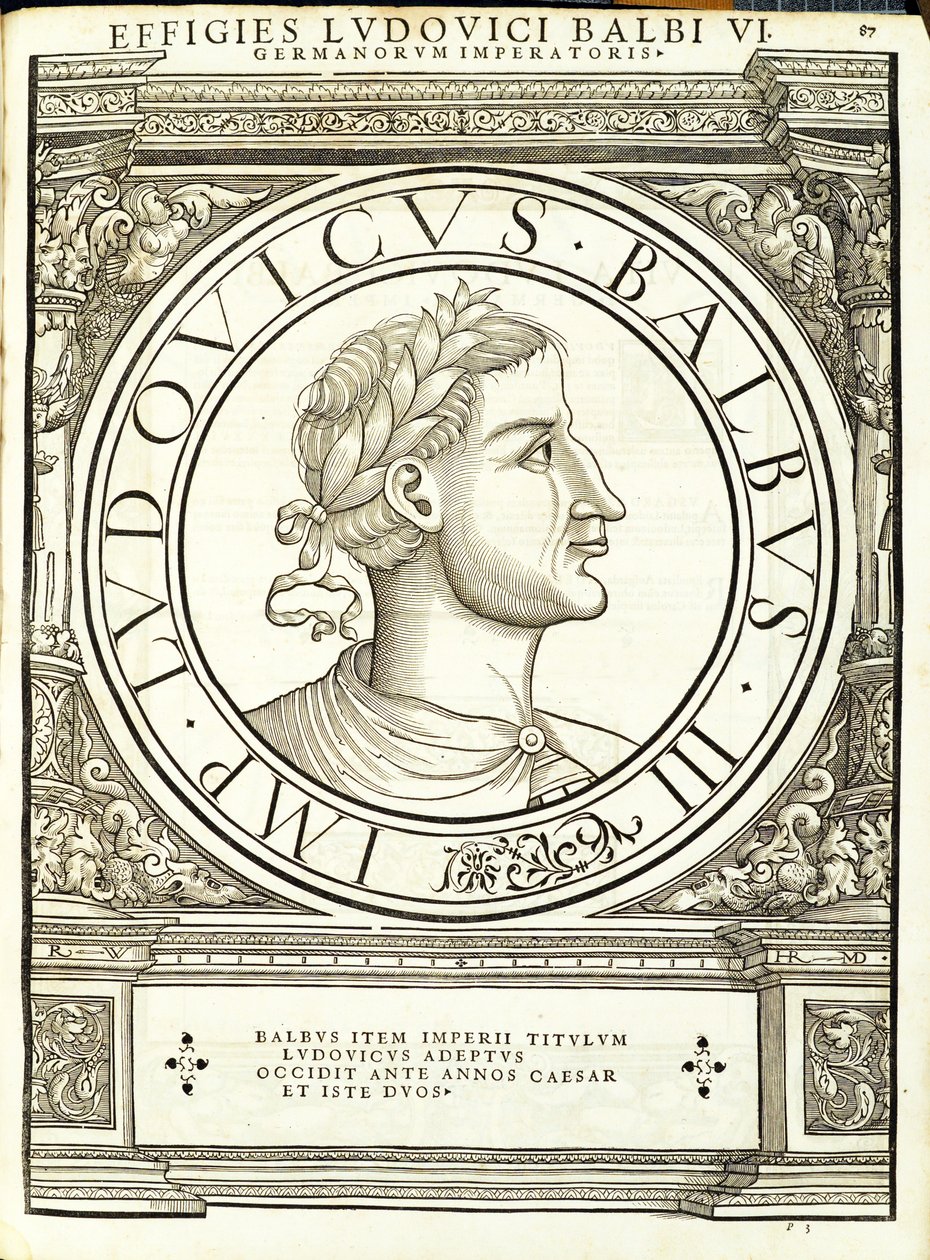 Luis Balbus, ilustrace od římských císařů celého Východu a Západu s nejvěrnějšími obrázky starověkých mincí, dřevoryt Rudolpha Wyssenbacha, tisk Andreas Gesner, Zuri od Hans Rudolf Manuel Deutsch