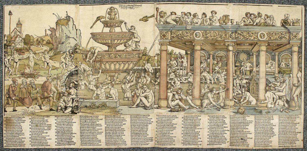 Fontána mládí, 1531 (dřevořez, tištěný ze čtyř bloků) od Hans Sebald Beham