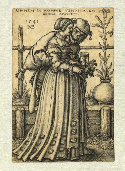 Žena v doprovodu smrti od Hans Sebald Beham