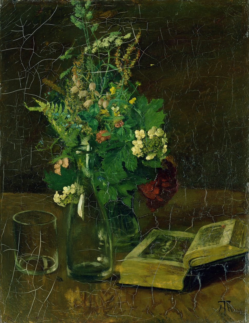 Zátiší s kyticí a Biblí, 1872 od Hans Thoma