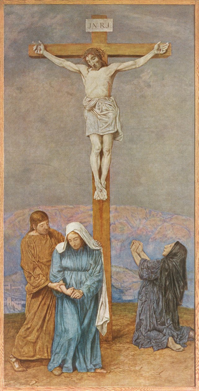 Ukřižování, ilustrace z Festkalender vydané v Lipsku kolem roku 1910 od Hans Thoma