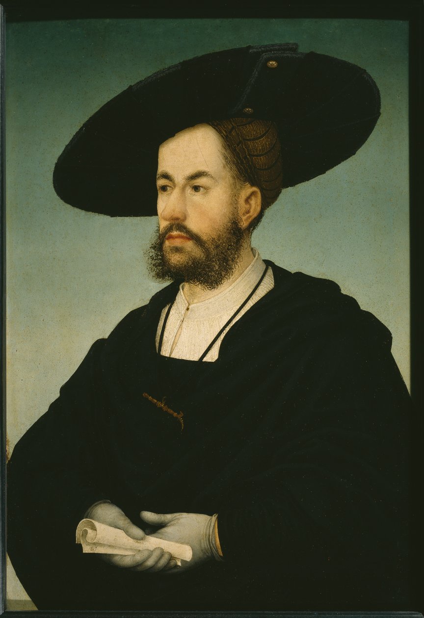 Portrét Antona Fuggera, kolem 1500-29 (olej na vápenné desce) od Hans or Johan Maler