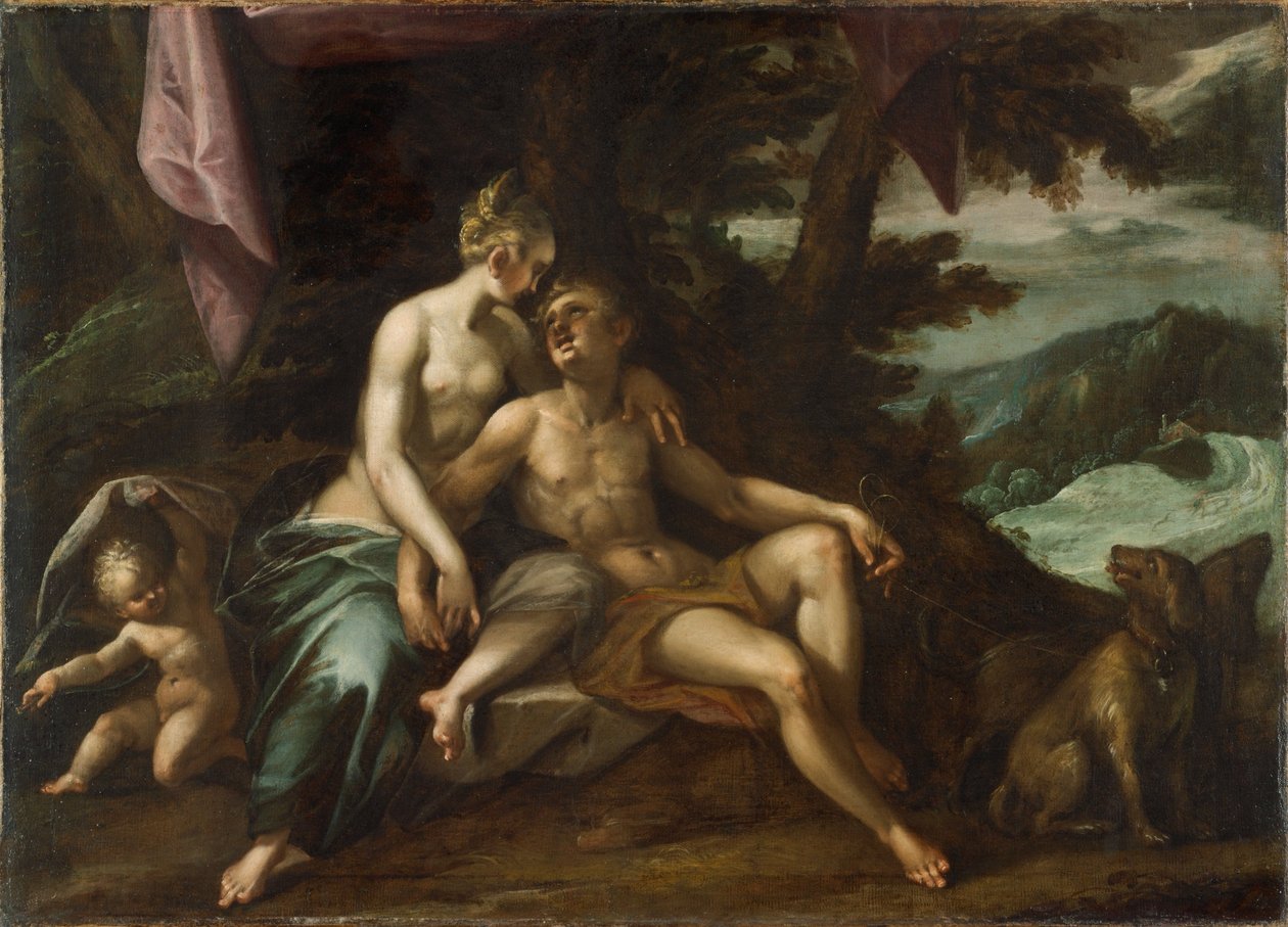 Venuše a Adonis od Hans von Aachen  