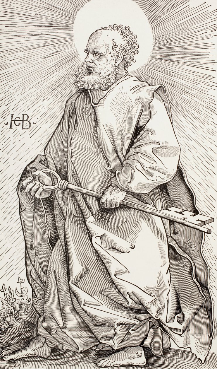 Svatý Petr drží klíče Království nebeského od Hans (after) Baldung Grien