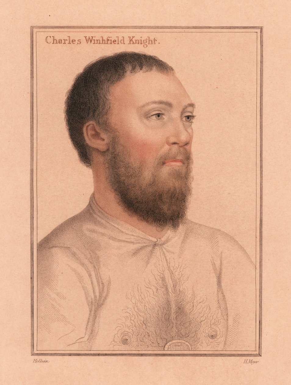 Charles Wingfield z hradu Kimbolton, 1812 (rytina) od Hans (after) Holbein the Younger