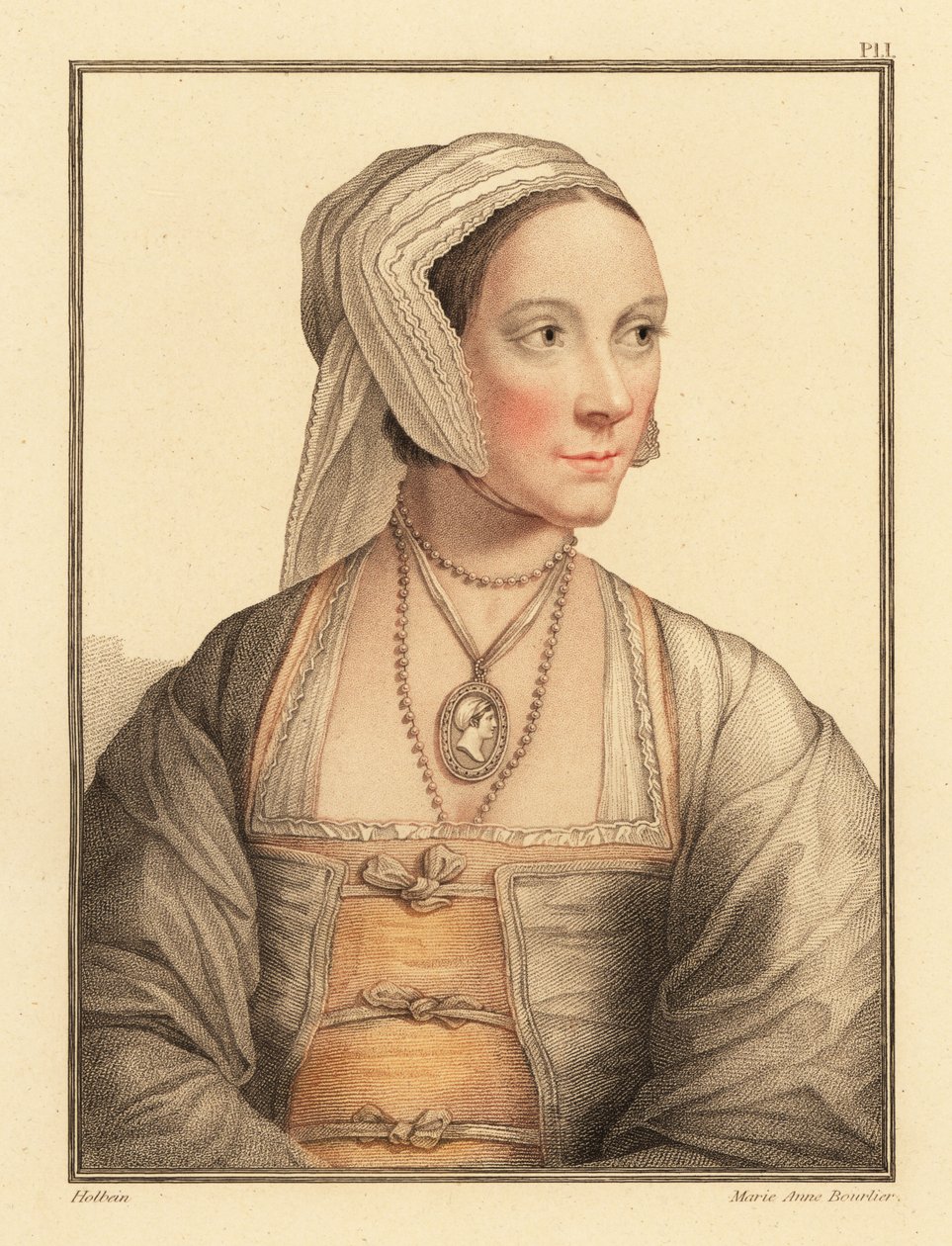 Cicely, dcera sira Thomase Morea. ,1812 (rytina) od Hans (after) Holbein the Younger