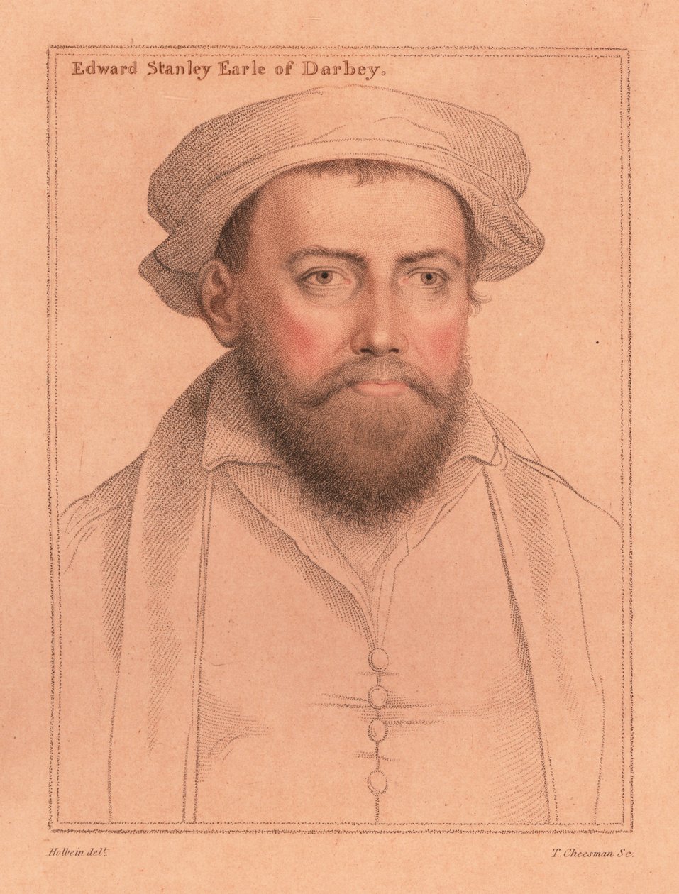 Edward Stanley, 3. hrabě z Derby., 1812 (gravírování) od Hans (after) Holbein the Younger