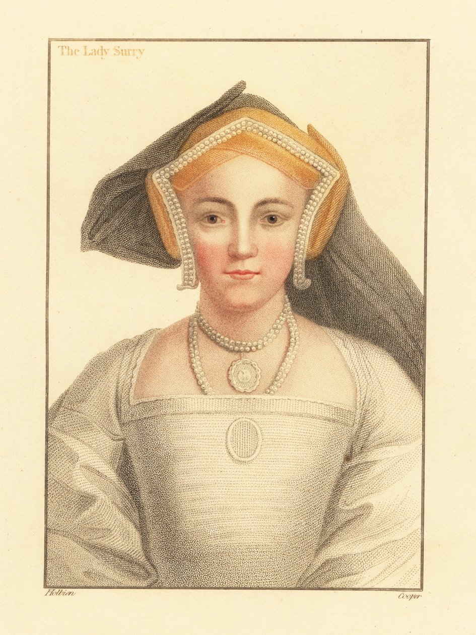 Frances Howard, hraběnka ze Surrey., 1812 (gravírování) od Hans (after) Holbein the Younger