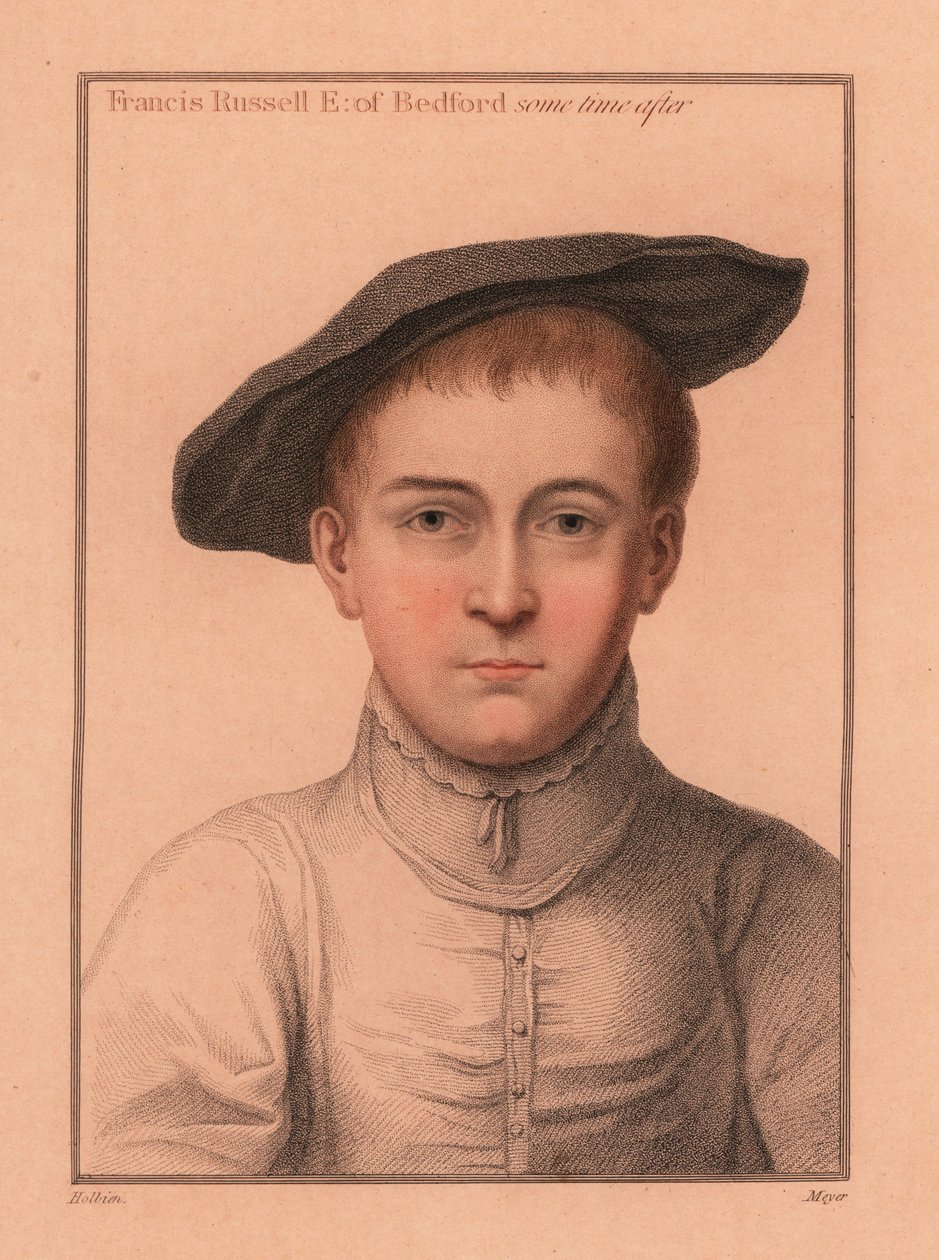 Francis Russell, 2. hrabě z Bedfordu., 1812 (rytina) od Hans (after) Holbein the Younger