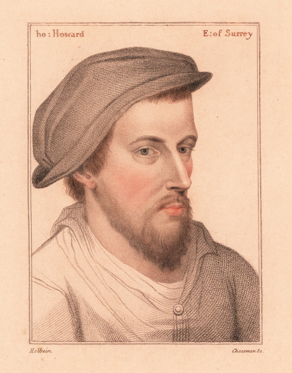 Henry Howard, hrabě ze Surrey, básník popravený za zradu, 1812 (rytina) od Hans (after) Holbein the Younger
