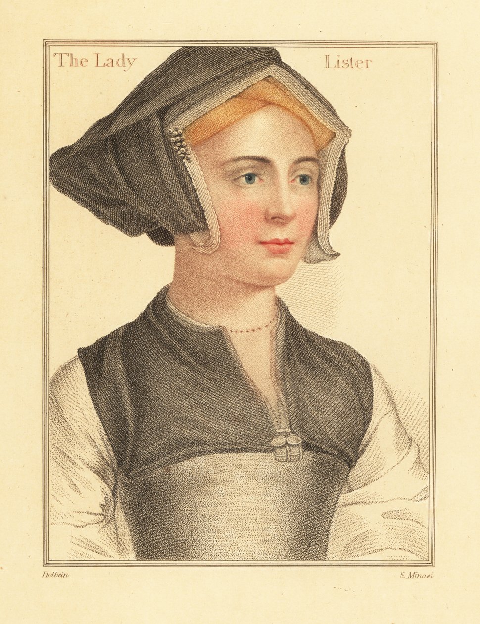 Isabel Shirley, manželka anglického hlavního soudce sira Richarda Lystera, 1812 (rytina) od Hans (after) Holbein the Younger