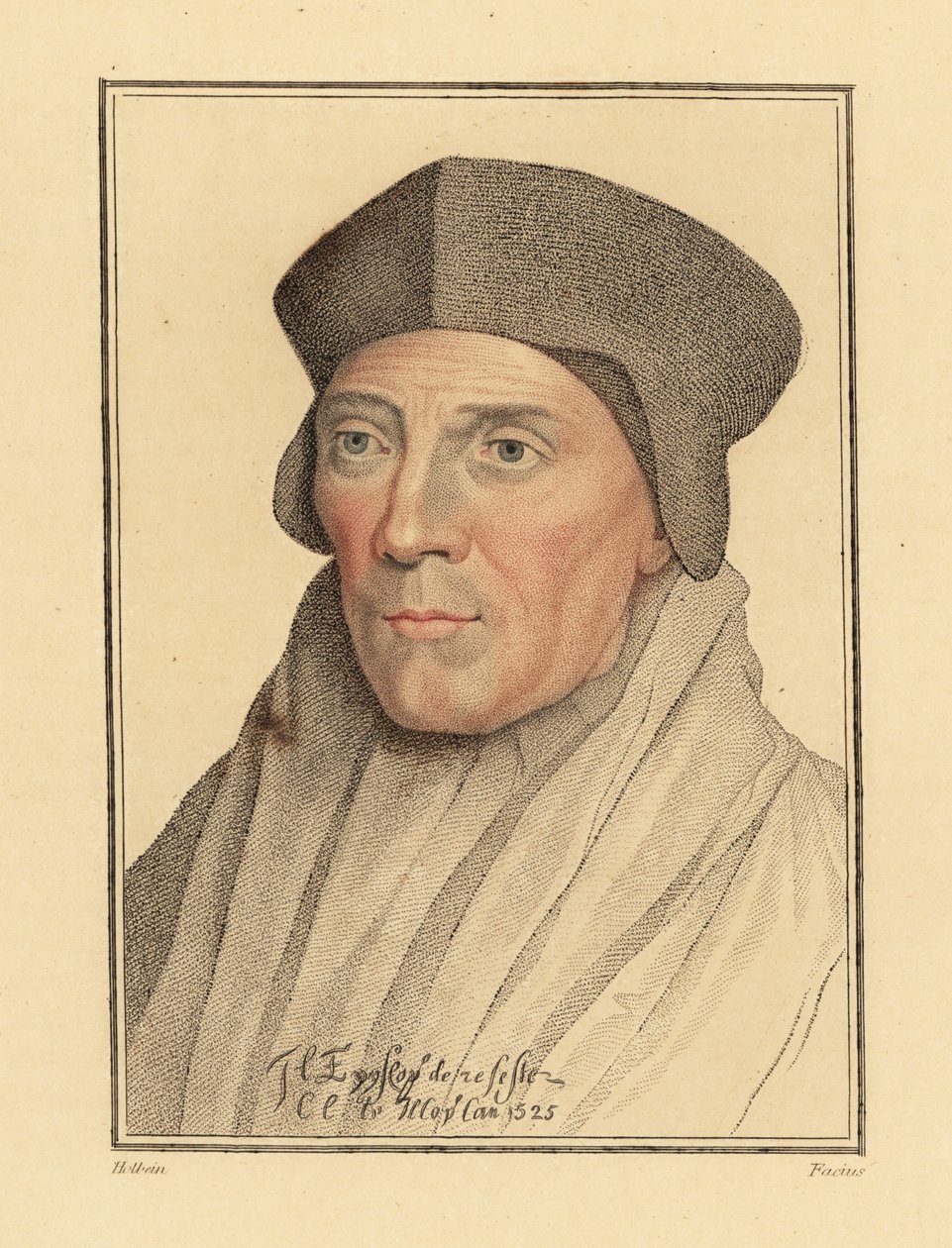 John Fisher, biskup z Rochesteru (1469-1535). ,1812 (rytina) od Hans (after) Holbein the Younger
