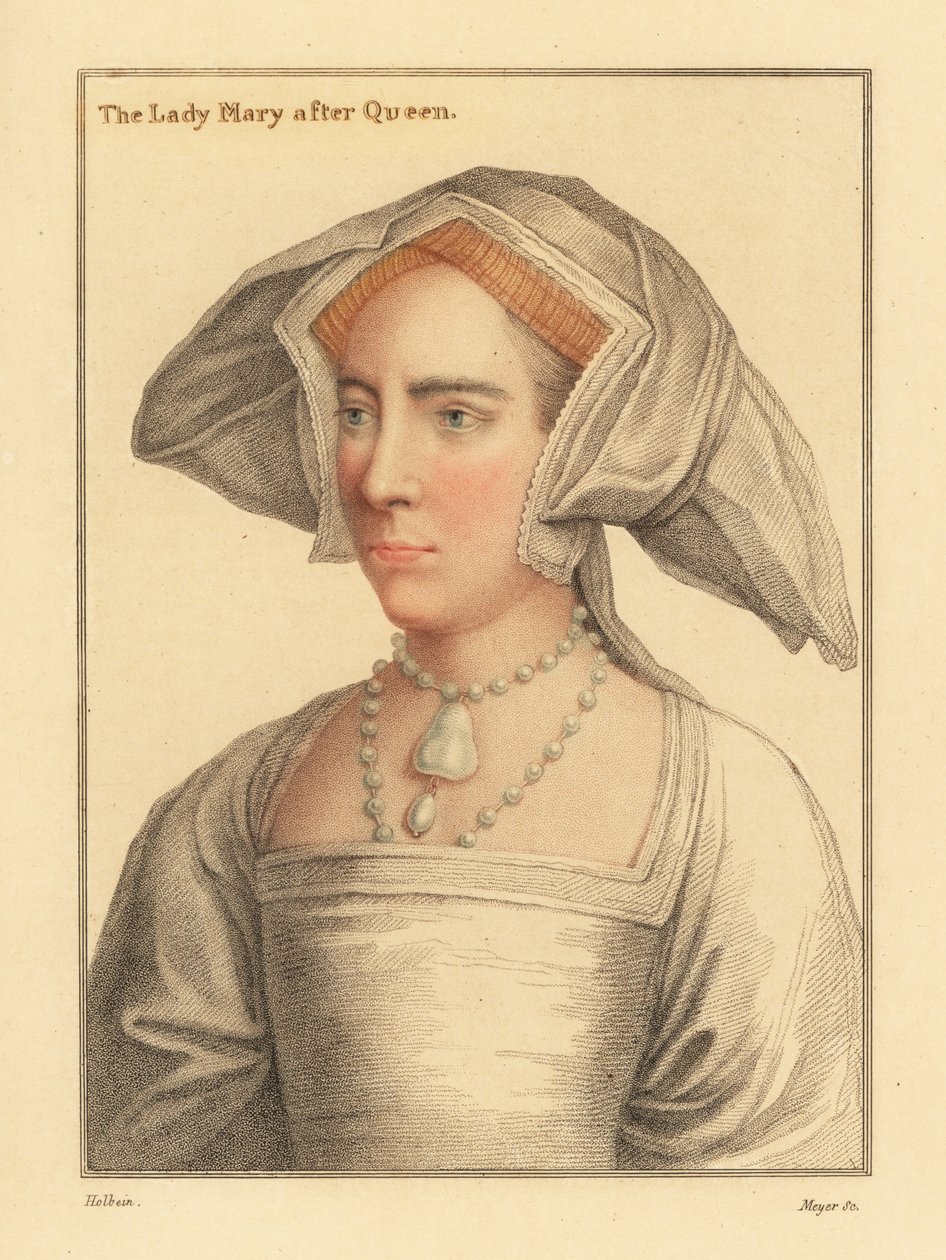 Lady Mary, dcera krále Jindřicha VIII., 1812 (rytina) od Hans (after) Holbein the Younger
