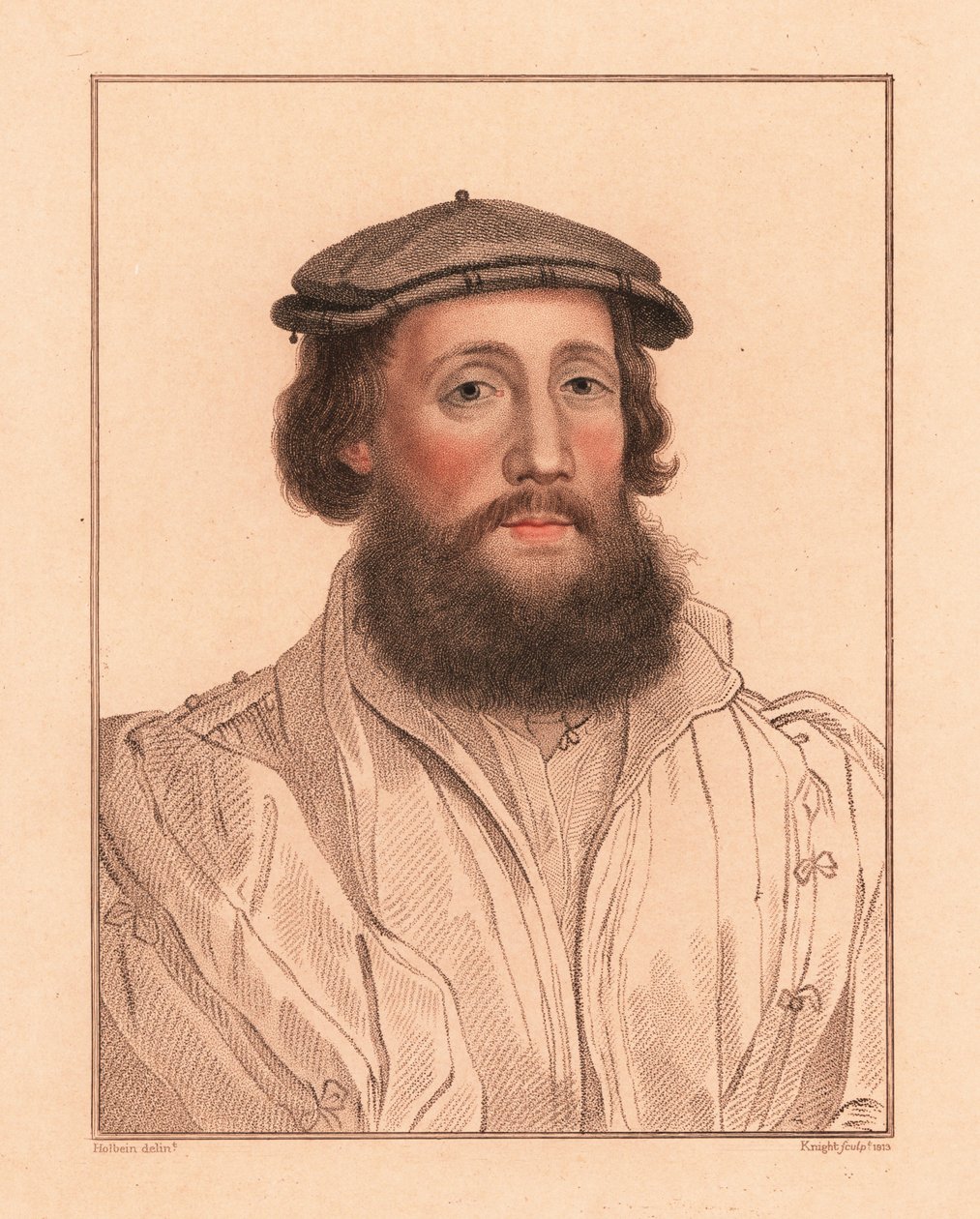 Portrét neznámého muže, dvůr krále Jindřicha VIII. 1532.,1812 (rytina) od Hans (after) Holbein the Younger