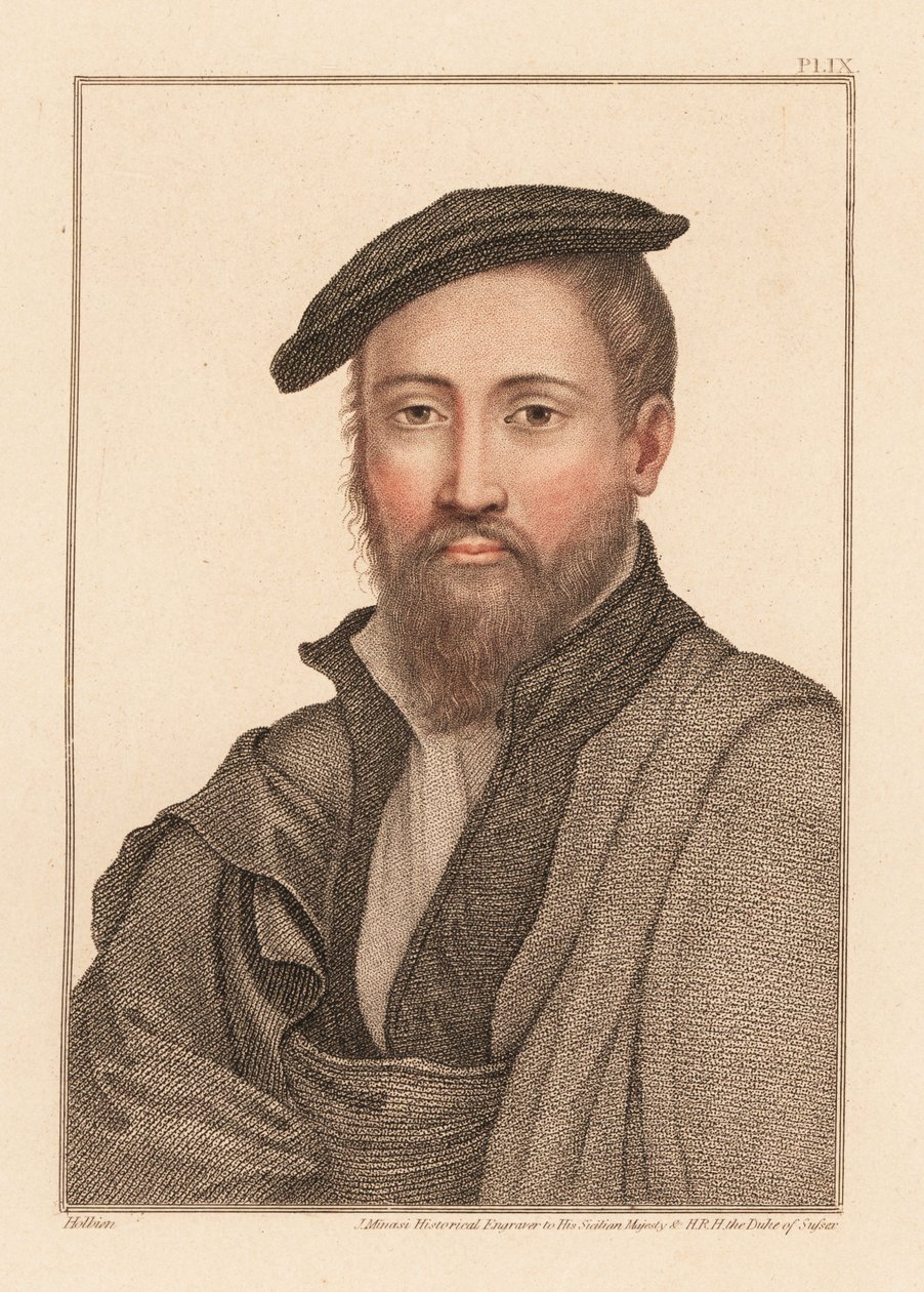 Portrét neznámého muže, dvůr krále Jindřicha VIII. 1532.,1812 (rytina) od Hans (after) Holbein the Younger