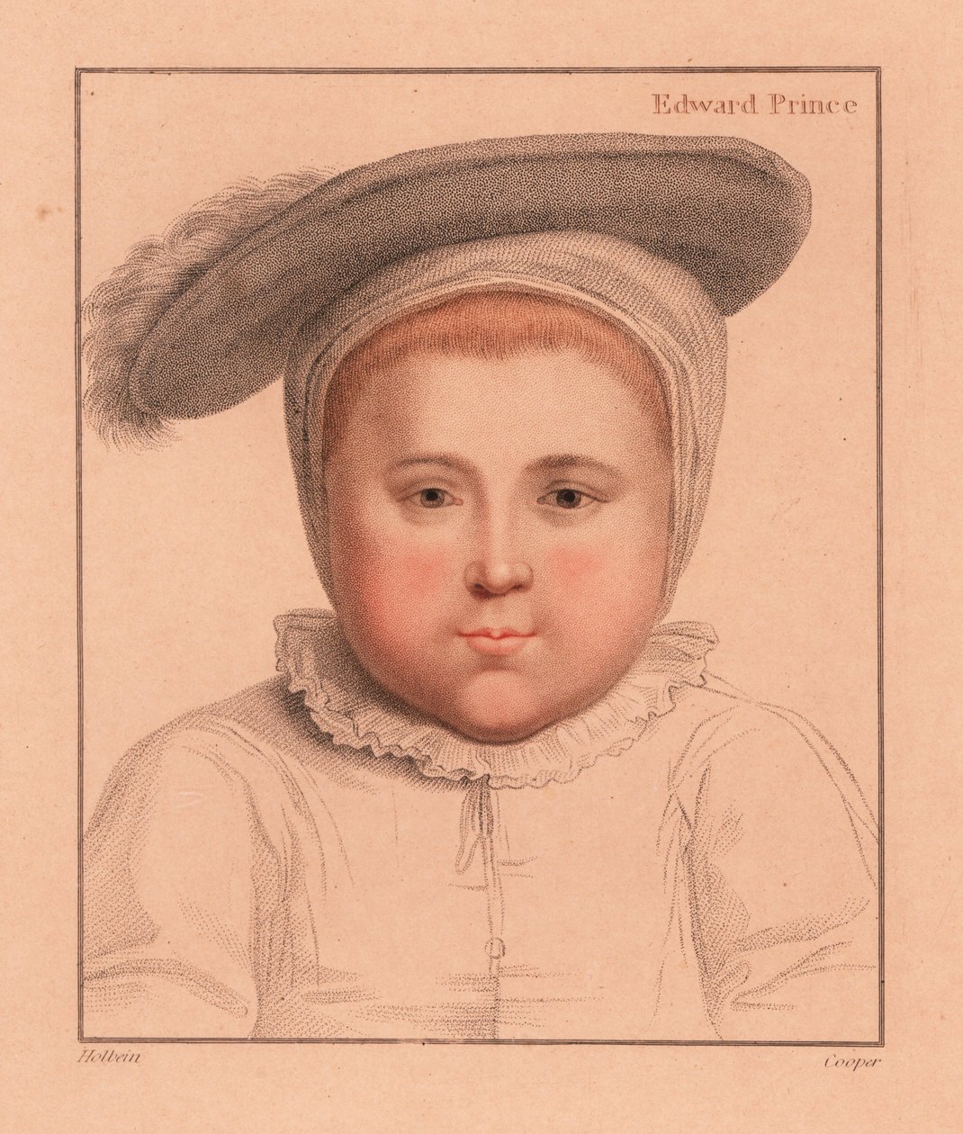 Princ Edward, 1 rok, pozdější anglický král Edward VI., 1812 (rytina) od Hans (after) Holbein the Younger