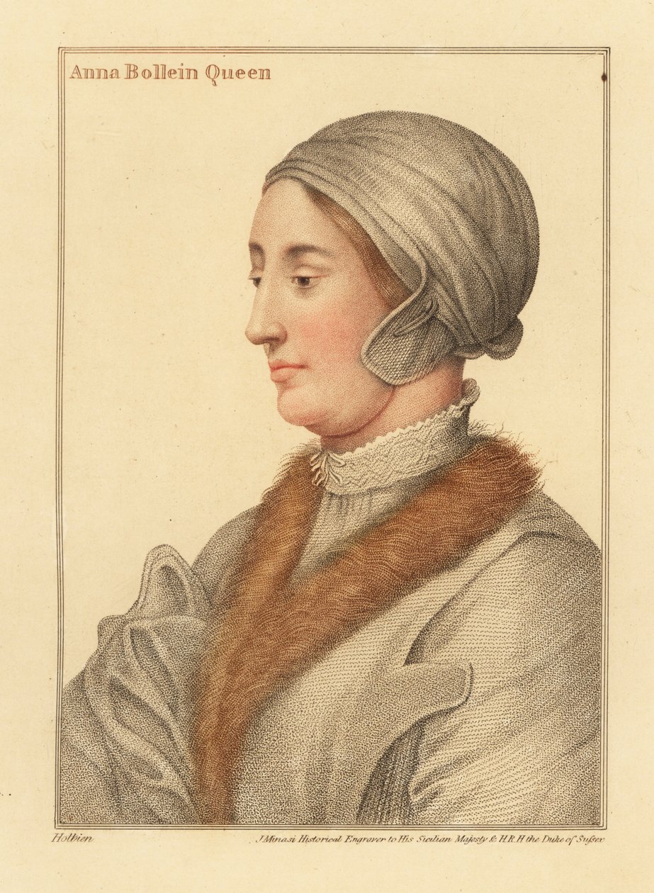 Královna Anna Boleynová, druhá manželka krále Jindřicha VIII od Hans (after) Holbein the Younger
