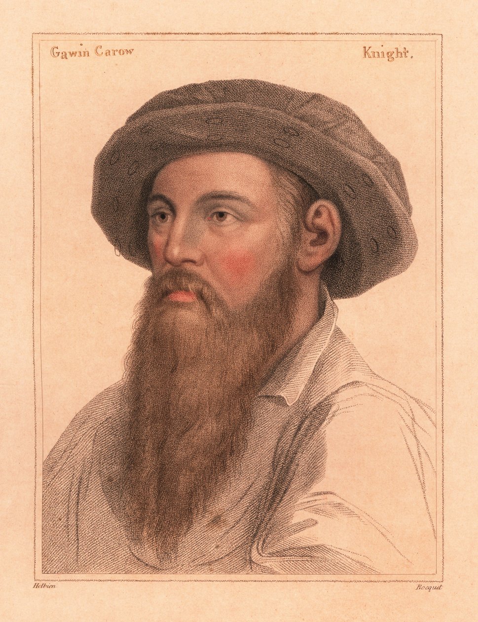 Sir Gavin Carew, syn sira Edmonda Carewa ze Stringhamu., 1812 (rytina) od Hans (after) Holbein the Younger