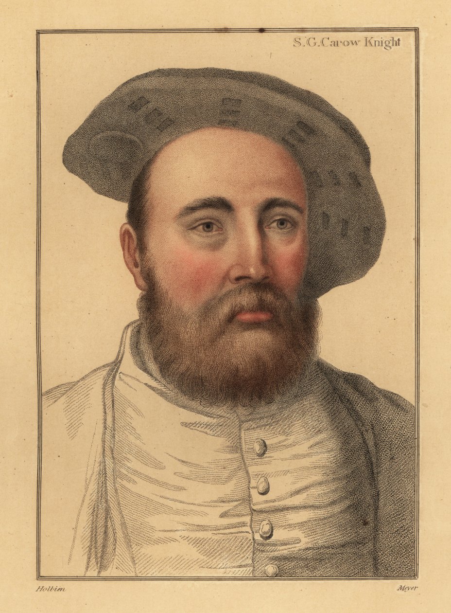 Sir George Carew, anglický voják, admirál za Jindřicha VIII., 1812 (rytina) od Hans (after) Holbein the Younger