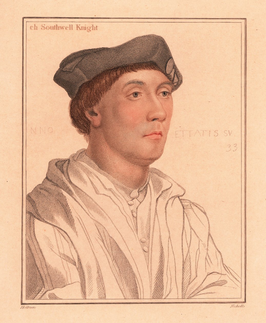Sir Richard Southwell, anglický tajný rada., 1812 (rytina) od Hans (after) Holbein the Younger