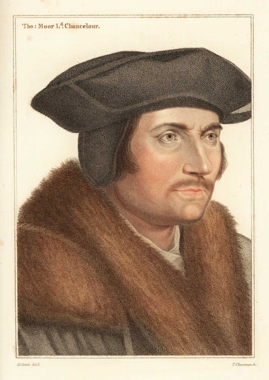 Sir Thomas More, lord kancléř krále Jindřicha VIII., 1812 (rytina) od Hans (after) Holbein the Younger