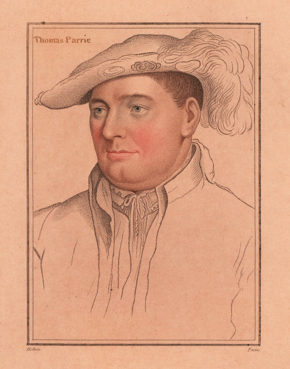 Sir Thomas Parry, kontrolor domácnosti Alžběty I., 1812 (rytina) od Hans (after) Holbein the Younger