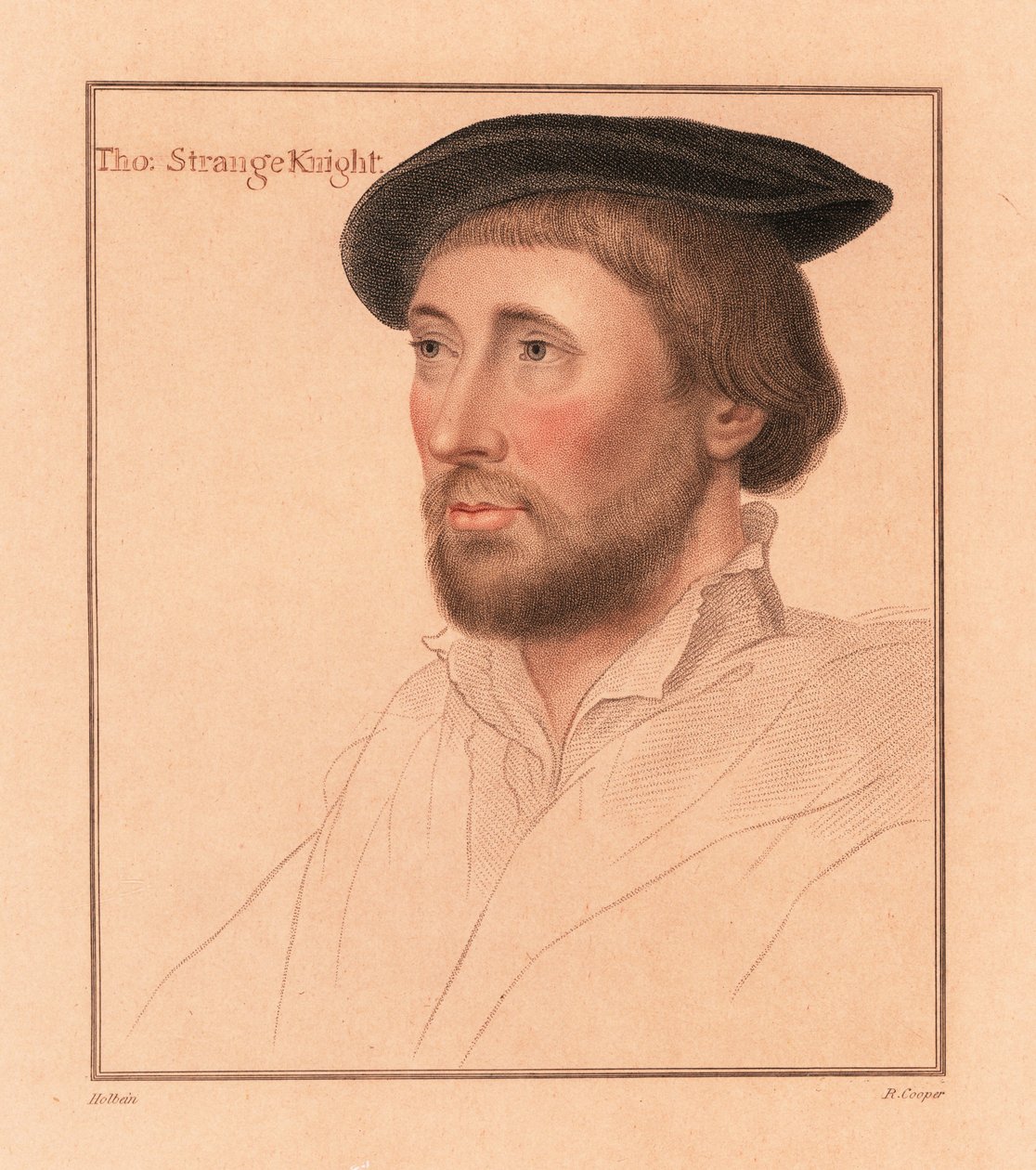 Sir Thomas le Strange z Hunstantonu, vrchní šerif Norfolku., 1812 (rytina) od Hans (after) Holbein the Younger