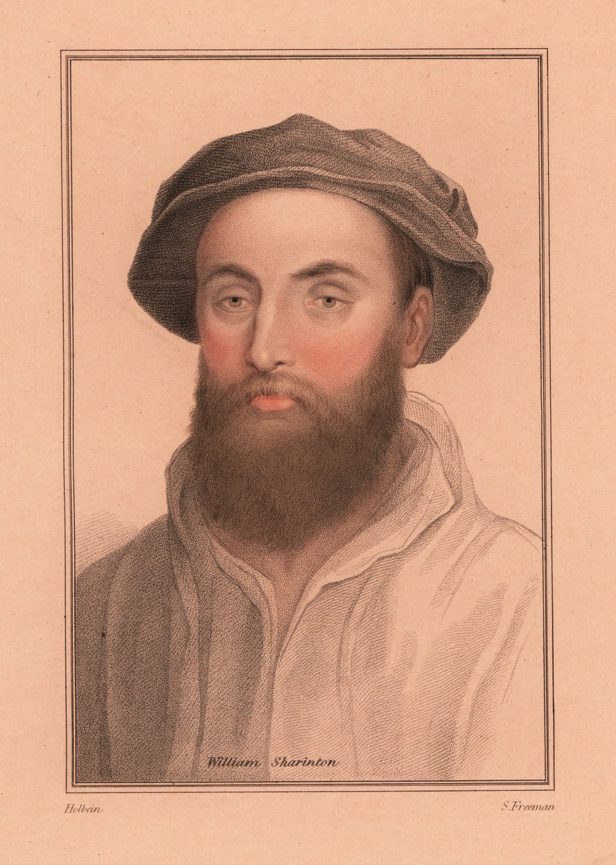 Sir William Sharington, anglický dvořan krále Jindřicha VIII., 1812 (rytina) od Hans (after) Holbein the Younger