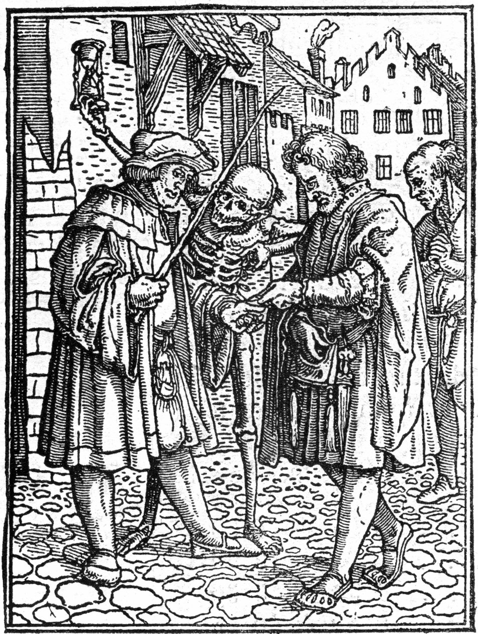 Falešná smrt Hanse Holbeina mladšího (1497-1543): právník (rytina) od Hans (after) Holbein the Younger